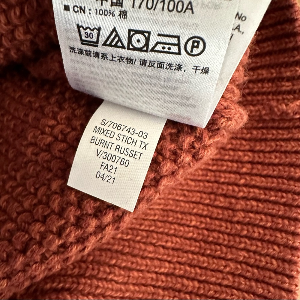 GAP cotton Cozy Knit Cardigan in Rust brown ladies size Large‎ NWT - Picture 7 of 7